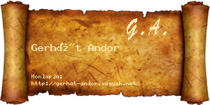 Gerhát Andor névjegykártya
