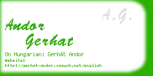 andor gerhat business card
